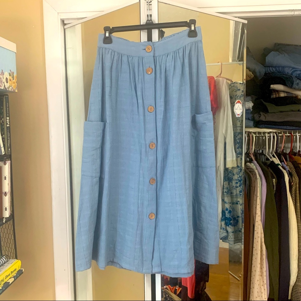 ROXY High Rise blue Midi-Skirt